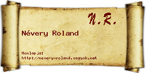 Névery Roland névjegykártya